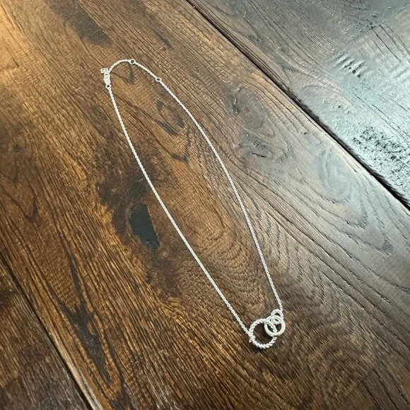 NEW IN BOX Elegant Silver Interlocking Circles Necklace - Picture 6 of 15